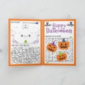 Halloween Kids Puzzles Activity Card Kaart (Binnen)
