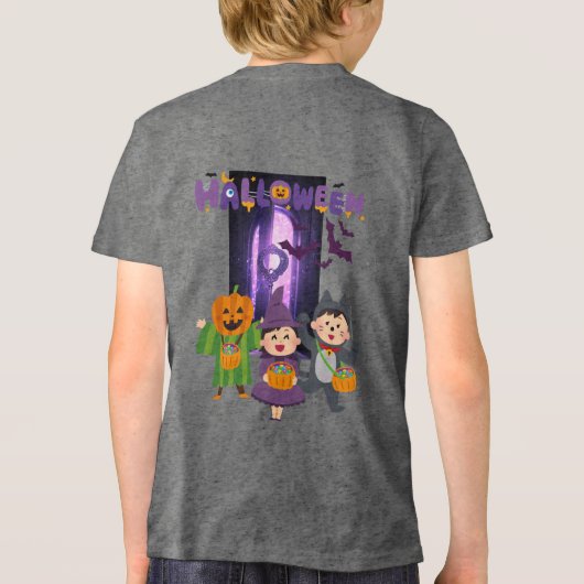 Halloween Kids Tri-Blend Shirt (Achterkant)