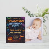 Halloween Kids Verjaardag Uitnodiging (Staand voorkant)