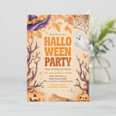 Halloween Kids Verjaardagsfeest Spook Kaart (Staand voorkant)