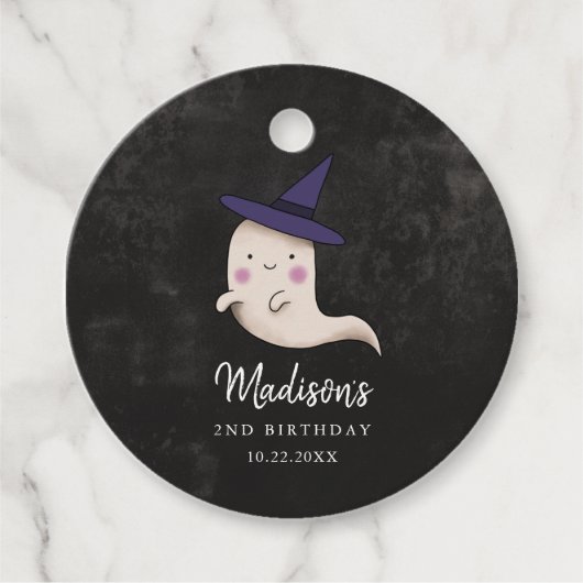 Halloween Kids Verjaardagsfeestje Heks Ghost Bedankjes Labels (Voorkant)