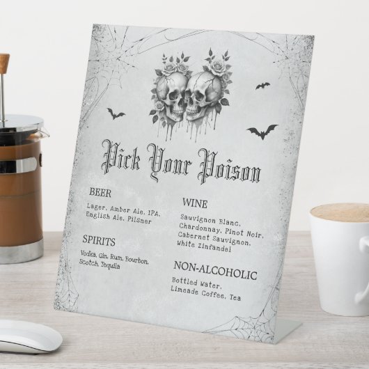 Halloween Kies uw Poison Bar Reclamebord Met Voetstuk (Insitu)