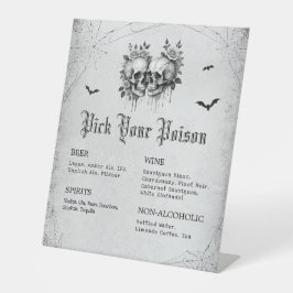 Halloween Kies uw Poison Bar Reclamebord Met Voetstuk