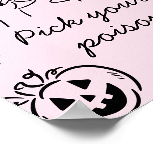 Halloween Kies uw Poison Cocktail Sign Poster (Hoek)