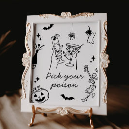 Halloween Kies uw Poison Cocktail Sign Poster