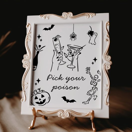 Halloween Kies uw Poison Cocktail Sign Poster