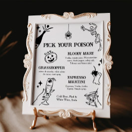 Halloween Kies uw Poison Cocktail Sign Poster