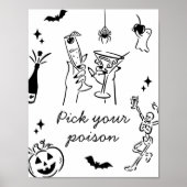Halloween Kies uw Poison Cocktail Sign Poster (Voorkant)