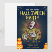 Halloween Killer Clown Invitation Kaart (Voorkant / Achterkant)