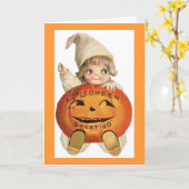  Halloween-kind Kaart (Gele Bloem)