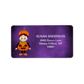 Halloween Kind kostuum feest pompoen Etiket (Voorkant)