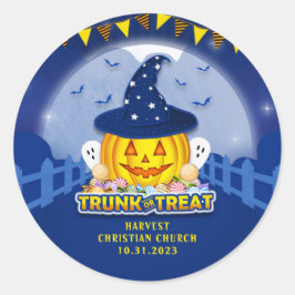 Halloween Kind Trunk of Treat Pumpkin Ronde Sticker