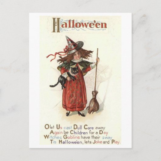 Halloween, kind voor een dag,  briefkaart (Voorkant)