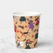 Halloween kinder all-over print oranje papieren bekers (Achterkant)