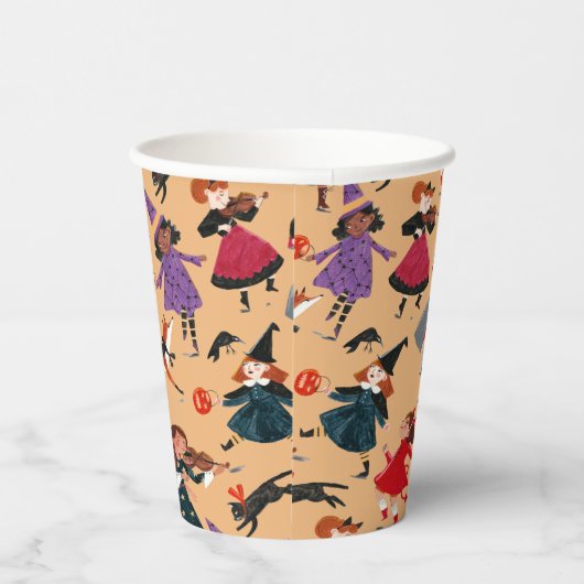 Halloween kinder all-over print oranje papieren bekers (Rechts)