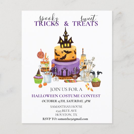 Halloween Kinder Costume Contest Trees and Sweets (Voorkant)