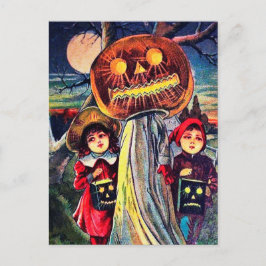  Halloween kinder en pompoen briefkaart