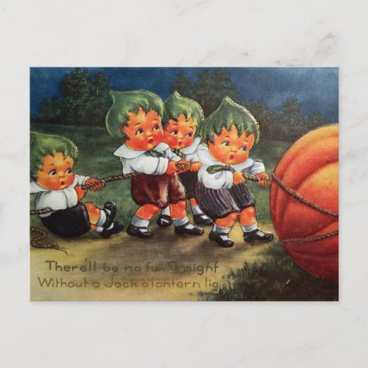  Halloween kinder en pompoen briefkaart (Voorkant)
