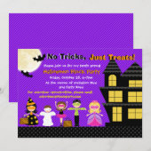 Halloween Kinder Halloween Costume Party Invite Kaart (Voorkant / Achterkant)