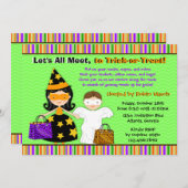 Halloween Kinder Halloween Trick or treat Party Kaart (Voorkant / Achterkant)