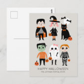 Halloween Kinder illustratie Aangepaste naam Briefkaart (Voorkant / Achterkant)