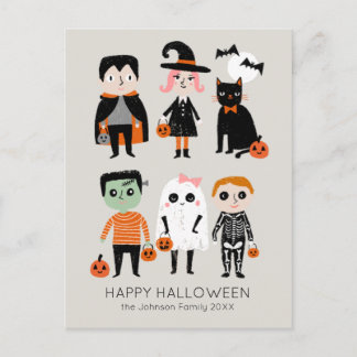 Halloween Kinder illustratie Aangepaste naam Briefkaart