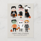 Halloween Kinder illustratie Aangepaste naam Briefkaart (Voorkant)