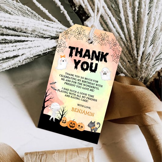 Halloween Kinder kostuum 1e verjaardagsfeest Cadeaulabel