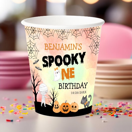 Halloween Kinder kostuum 1e verjaardagsfeest Papieren Bekers