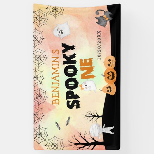 Halloween Kinder kostuum 1e verjaardagsfeest Spandoek (Verticaal)