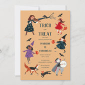 Halloween kinder kostuum feestuitnodiging feestdagenkaart (Voorkant)