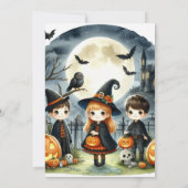 Halloween Kinder kostuum feestuitnodiging Kaart (Achterkant)