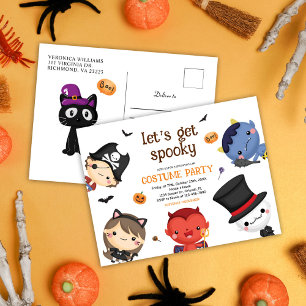 Halloween Kinder Kostuum Party Schattige Spooky Uitnodiging Briefkaart