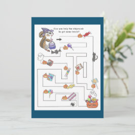 Halloween kinder Leuke Activiteit Maze Kleurplaat Feestdagenkaart