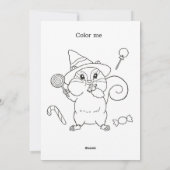 Halloween kinder Leuke Activiteit Maze Kleurplaat Feestdagenkaart (Achterkant)