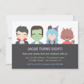 Halloween Kinder Monster Verjaardag Uitnodigingen (Voorkant)