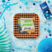 Halloween Kinder naam Frankenstein Verjaardag Cust Papieren Bordje (Feest)