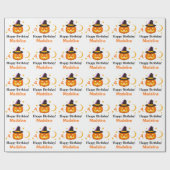 Halloween Kinder naam Kind Verjaardag Personaliser Cadeaupapier (Vlak)