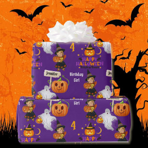 Halloween Kinder naam Kind Verjaardag Personaliser Cadeaupapier