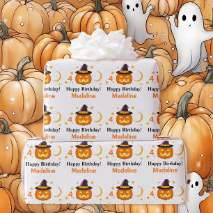 Halloween Kinder naam Kind Verjaardag Personaliser Cadeaupapier
