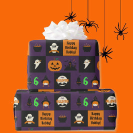 Halloween Kinder naam Kind Verjaardag Personaliser Cadeaupapier