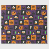 Halloween Kinder naam Kind Verjaardag Personaliser Cadeaupapier (Vlak)