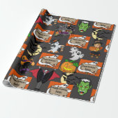 Halloween Kinder naam Kind Verjaardag Personaliser Cadeaupapier (Uitgerold)