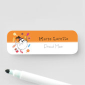 Halloween Kinder partij Sinaasappel Naamplaatje (In situ)