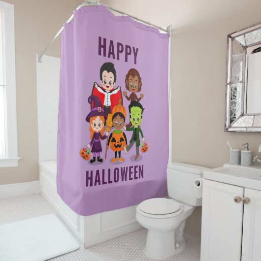 Halloween Kinder Schattigee kostuumfeest Douchegordijn (In situ)
