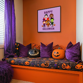 Halloween Kinder Schattigee kostuumfeest Perfect Poster