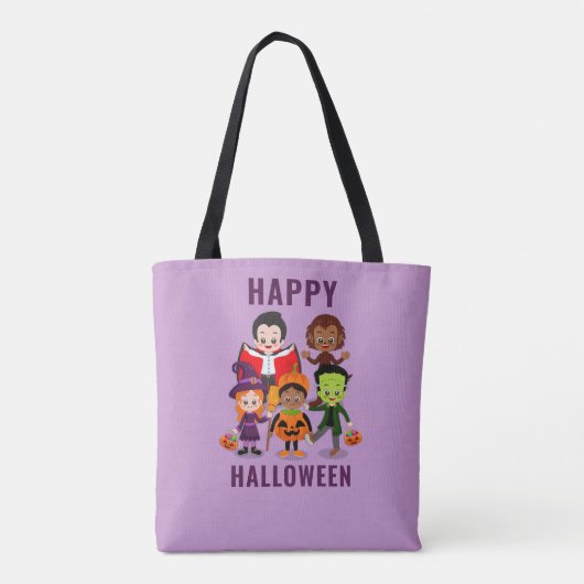 Halloween Kinder Schattigee kostuumfeest Tote Bag (Achterkant)