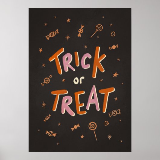 Halloween kinder trick or treat art print (Voorkant)