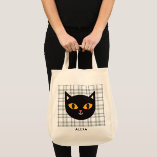 Halloween Kinder Trick or treat Black Cat Tote Bag
