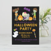 Halloween Kinder Zombies Pumpkin Ghost Spooky Part Kaart (Staand voorkant)